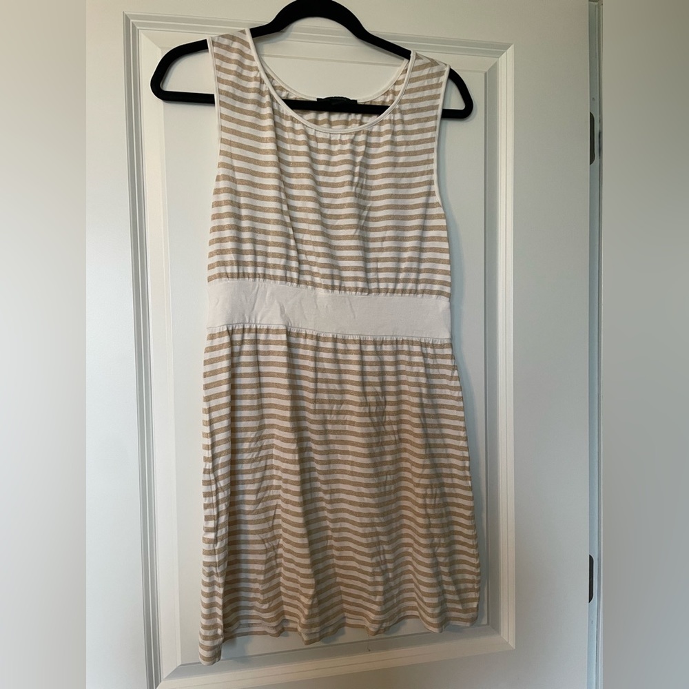 Taupe and White Express Tank Dress - Sz M